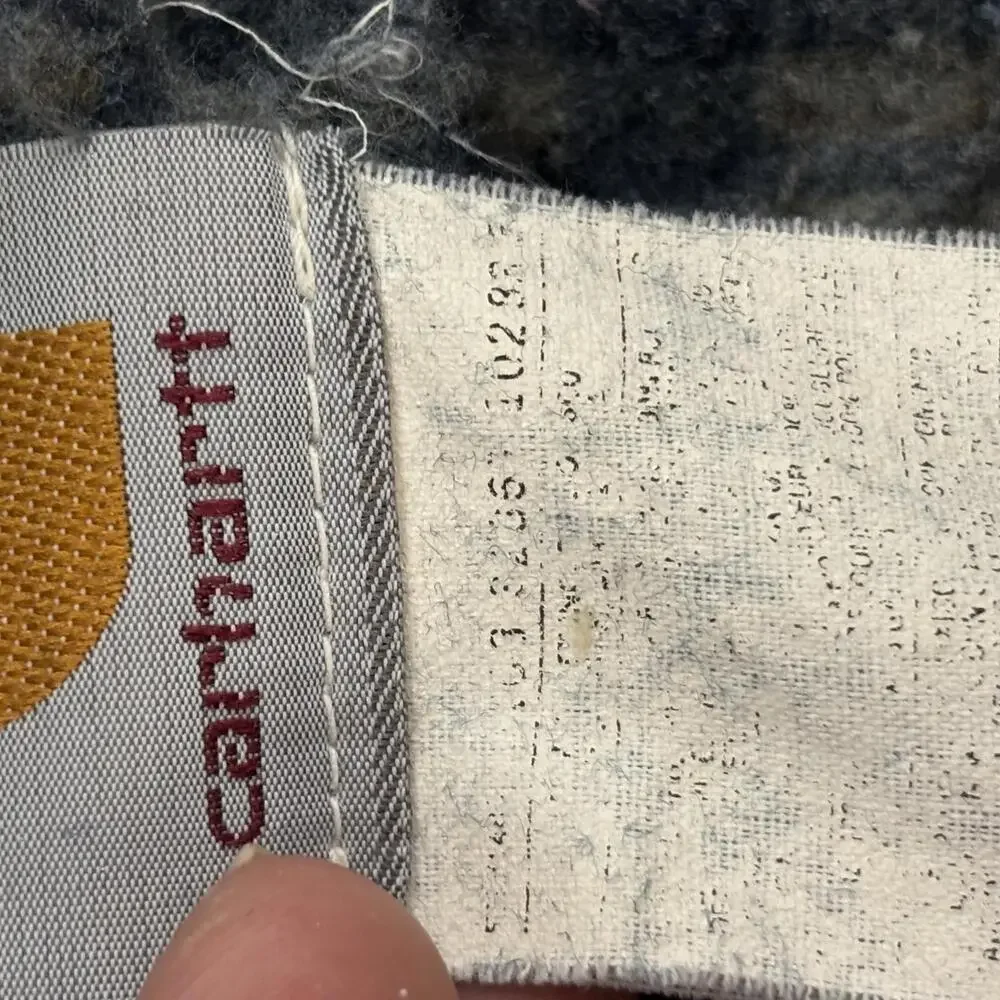 Vtg 2003 Carhartt denim hooded flannel lined jacket - Picture 12 of 12